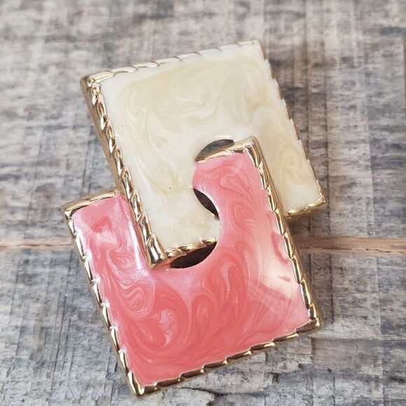 VINTAGE Lightweight Enameled Art Deco Earrings - Picture 2 of 5